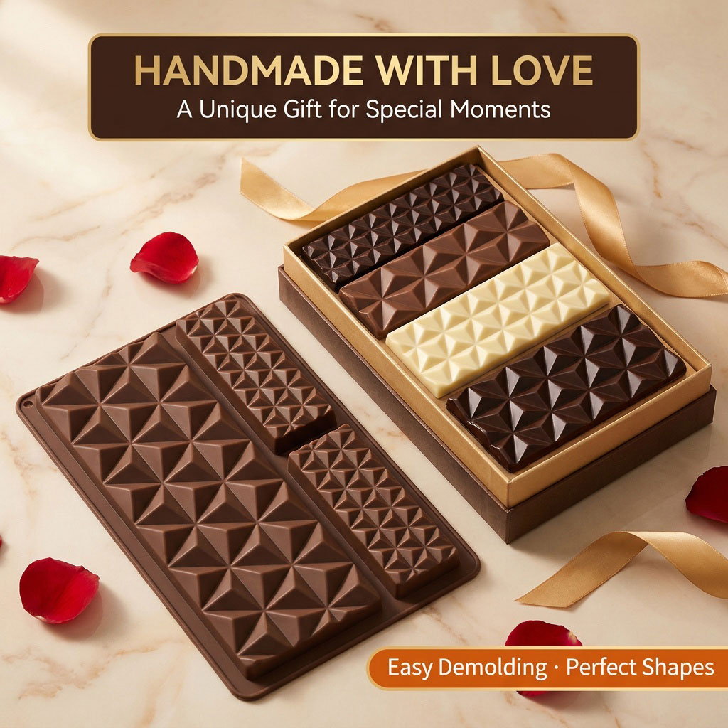 Silicone Mold Tray - 2'si 1 Arada Silikon Çikolata Kalıbı,