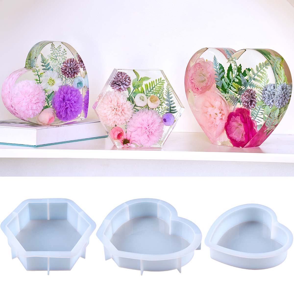 Flower Preservation Resin - Büyük Aşk silikon kalıp DIY Kalp