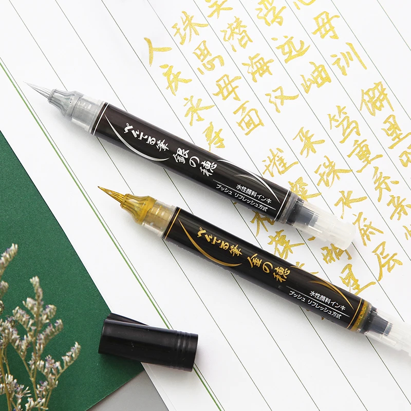 Pentel Pen Sign Pen - Pentel XGFH-X Metal Renk Altın Gümüş