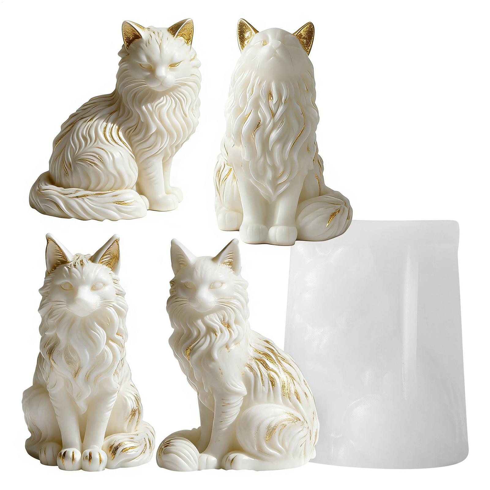 Resin Craft Workshop - Kedi Reçine Kalıbı | Oturan Kedi