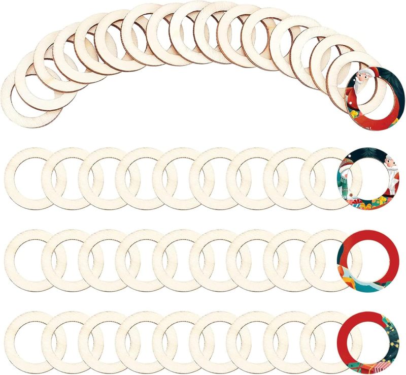 Wood Ring Blank - 100 adet 30mm doğal ahşap halkalar